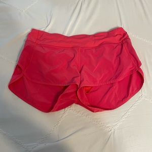 Pink Lululemon Speed Up Shorts